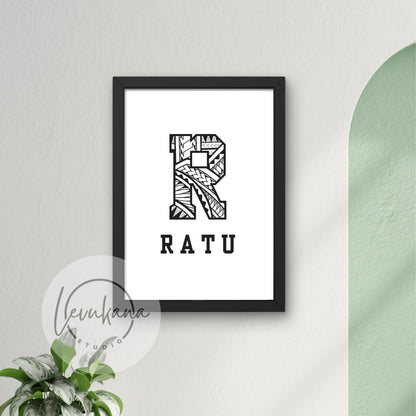 RATU Fijian Name Sign Print