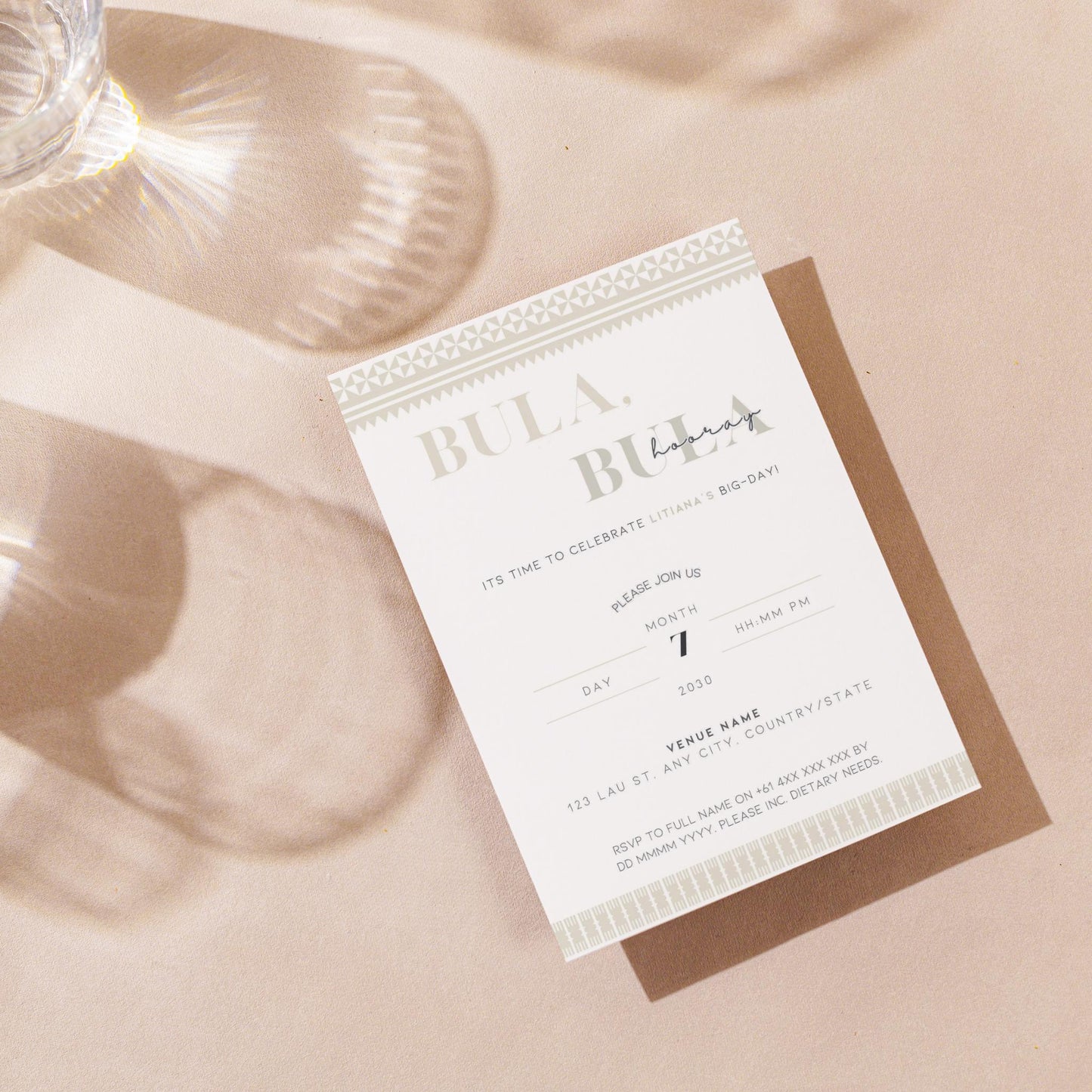 Bula, Bula Hooray Bridal Shower Editable Invitation | Canva Template