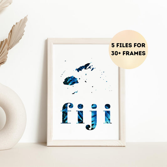 The Republic of Fiji Islands Map Digital Print