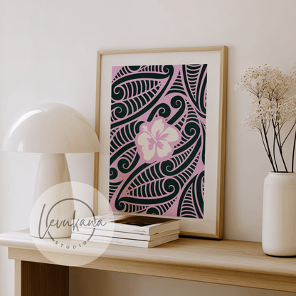 Maori Hibiscus Print