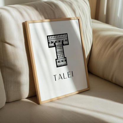 TALEI Fijian Name Sign Print