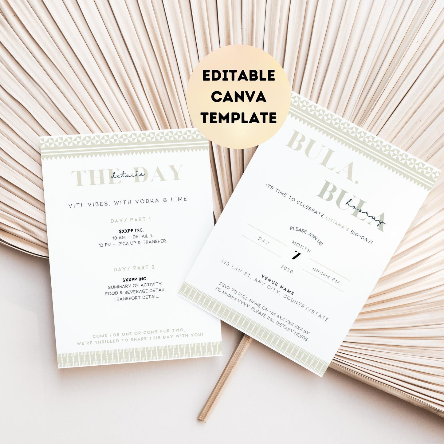 Bula, Bula Hooray Bridal Shower Editable Invitation | Canva Template