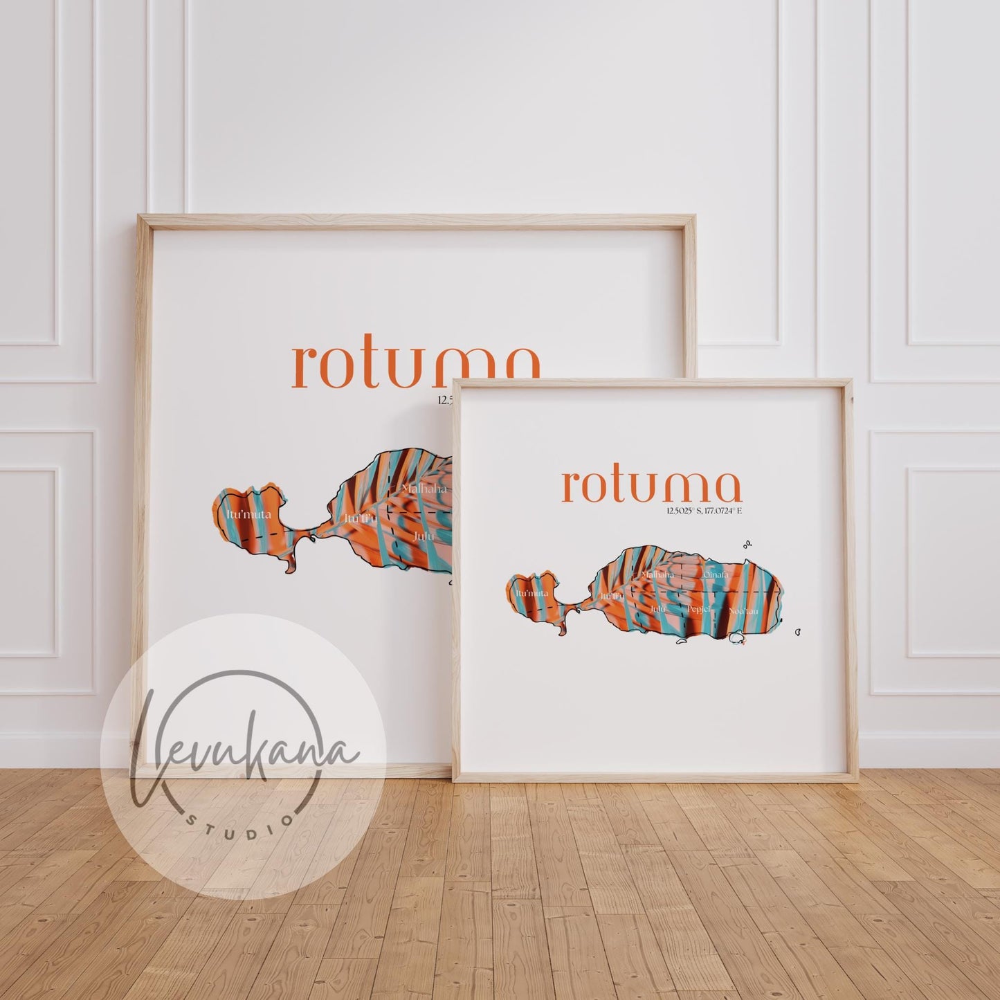 Rotuma Square Map Print