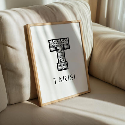 TARISI Fijian Printable Name Sign