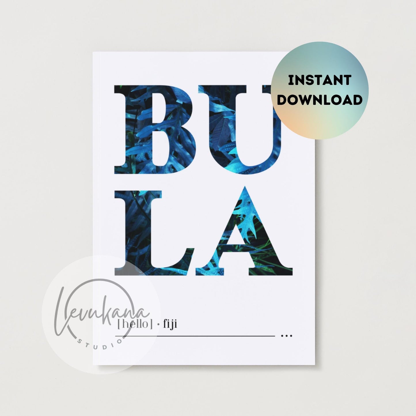 Bula (Hello) Fiji Printable