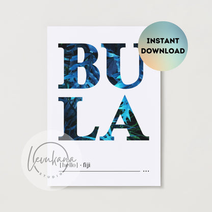 Bula (Hello) Fiji Printable
