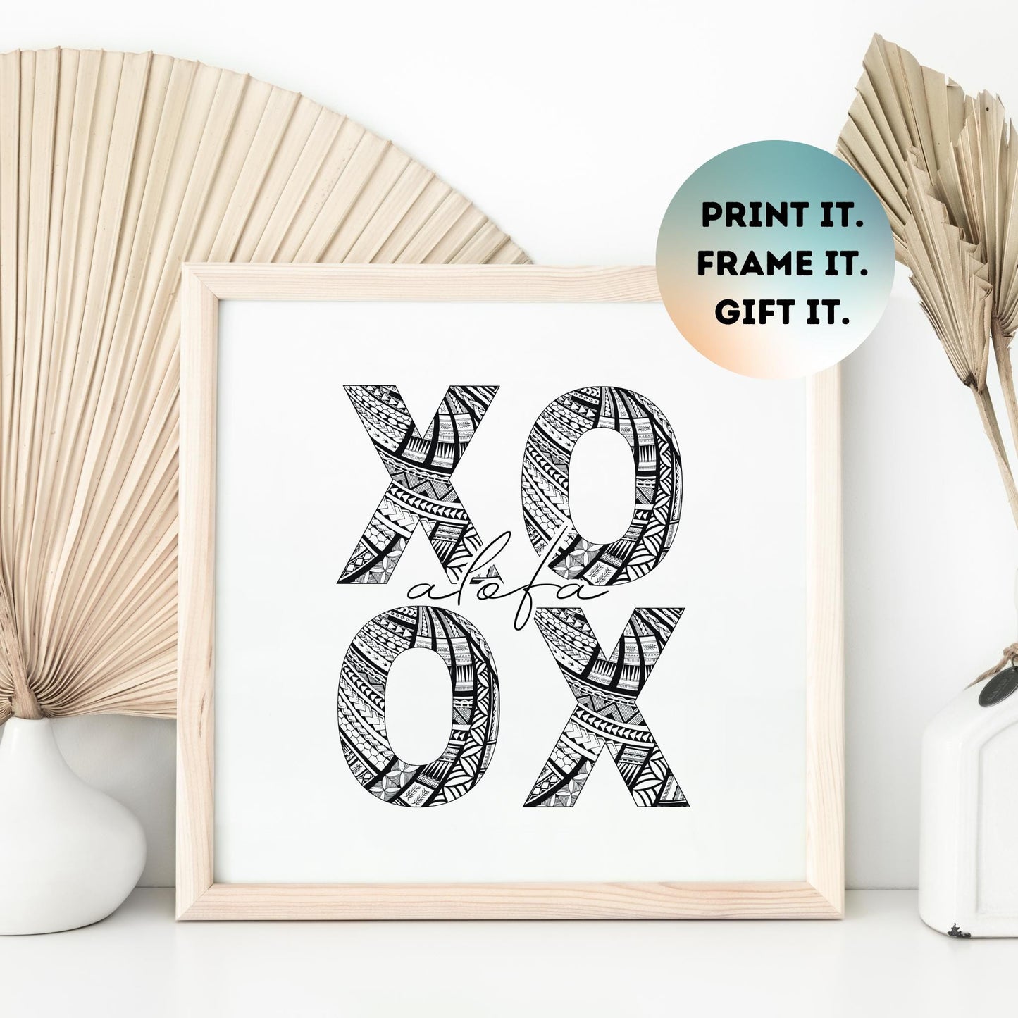 Samoa XOXO ALOFA (LOVE) Square Print