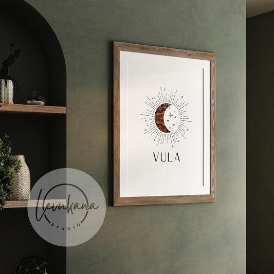 Fiji VULA (Moon) Wall Art - Coconut Brown (Digital)