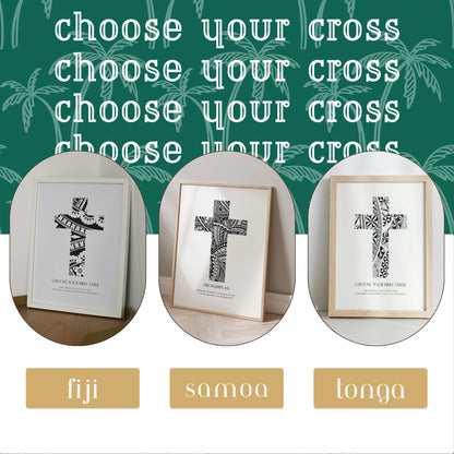 Personalised Cross Of The Island & Scripture Print
