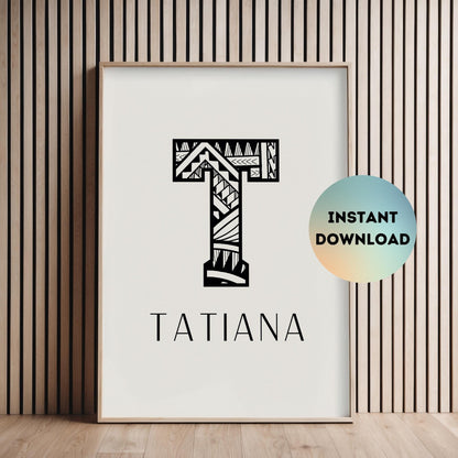 TATIANA Polynesian Printable Name Sign
