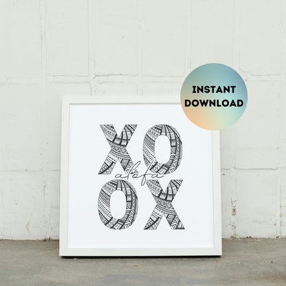 Samoa XOXO ALOFA (LOVE) Square Print