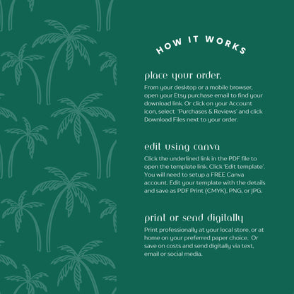 Bula, Bula Hooray Bridal Shower Editable Invitation | Canva Template