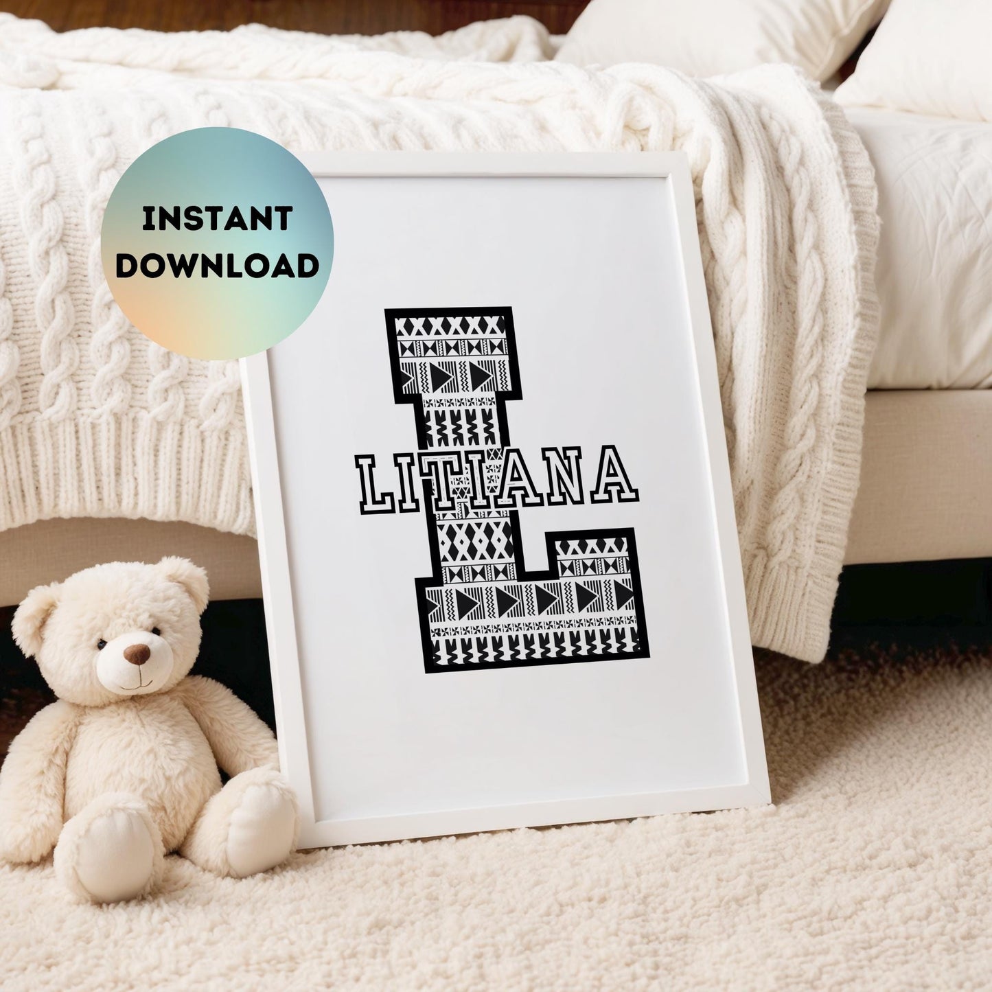 LITIANA Fijian Name Sign Print