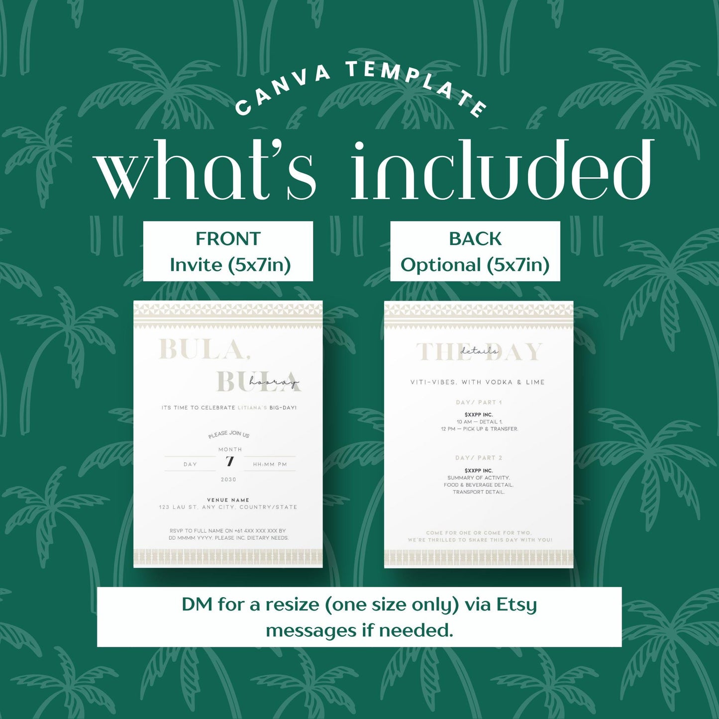 Bula, Bula Hooray Bridal Shower Editable Invitation | Canva Template