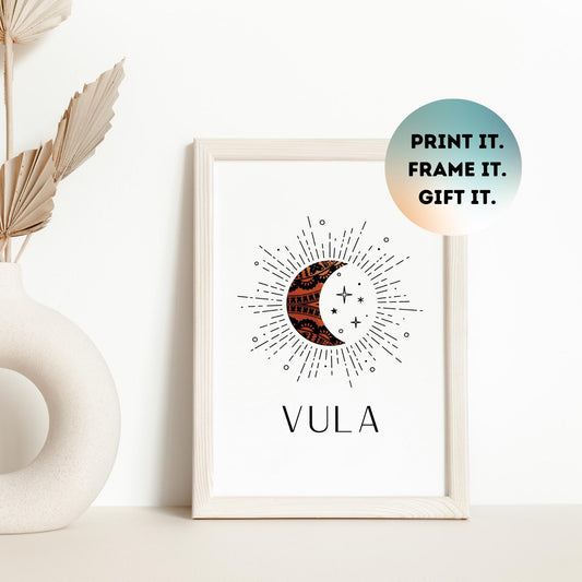 Fiji VULA (Moon) Wall Art - Coconut Brown (Digital)