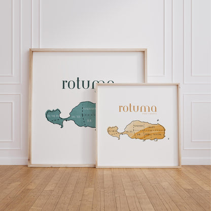 Rotuma Square Map Print