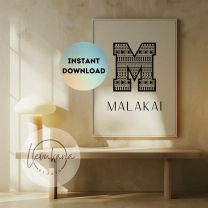 MALAKAI Fijian Printable Name Sign