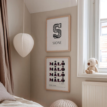 SIONE Polynesian Name Sign Print