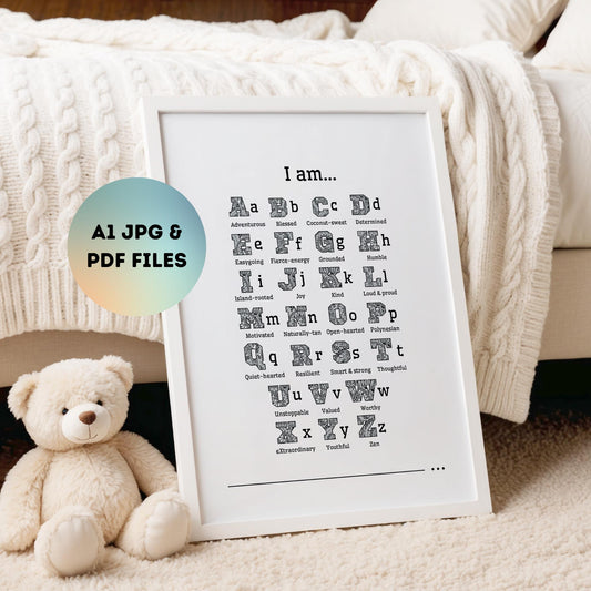A1 I Am Polynesian Affirmations Print