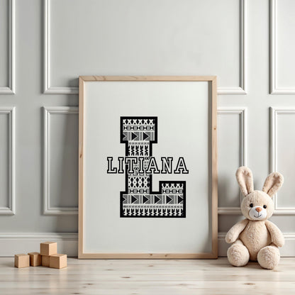 LITIANA Fijian Name Sign Print