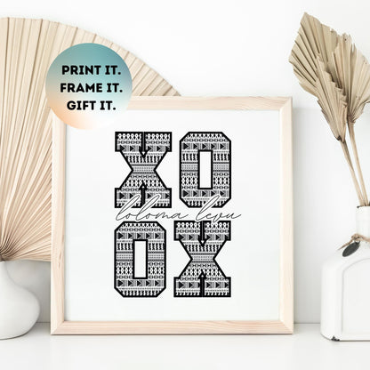 Fiji XOXO LOLOMA (LOVE) Square Print
